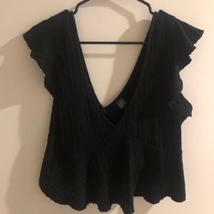 Deep V Flutter-Sleeve Tee | Wild Fable